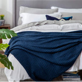 Viscos Cotton Thermal Blanket Royal Blue